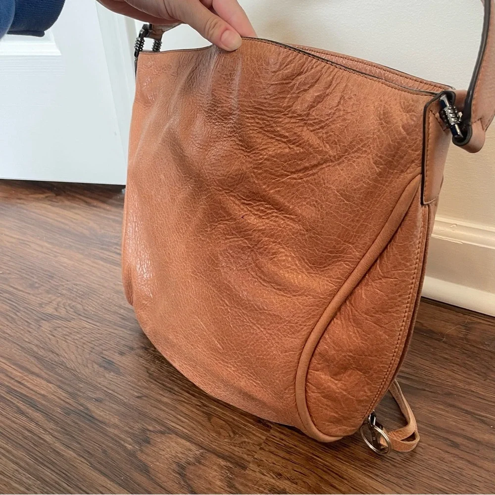 Aimee Kestenberg Leather Hobo Shoulder Bag Tan Slouchy Bag